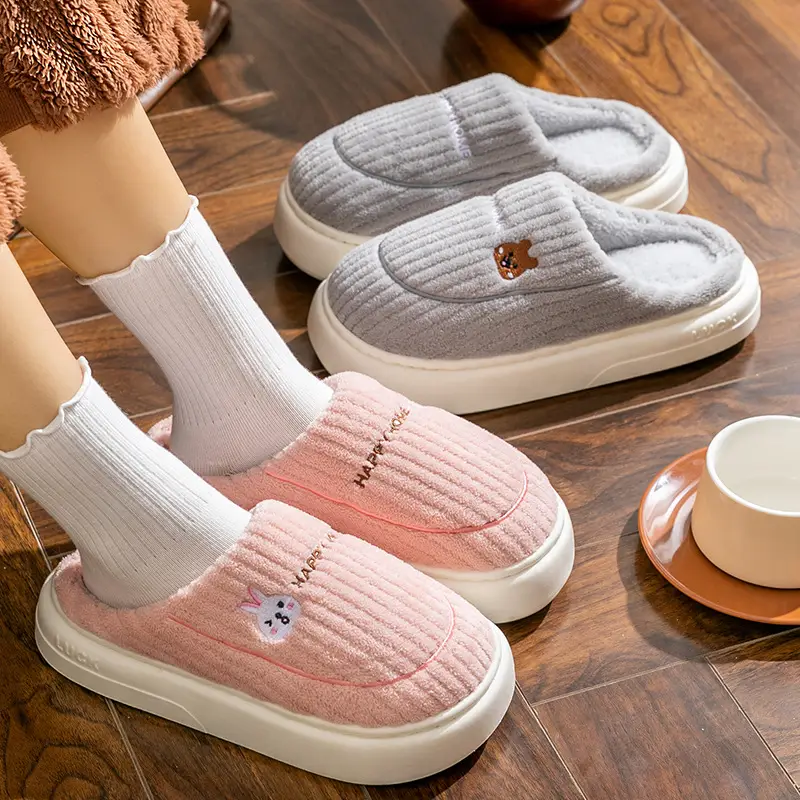 New Style Dung-feeling Cotton Slippers Men's Autumn and Winter Indoor Thick-soled Warm Household Velvet Bag with Hair Slippers - Image 21