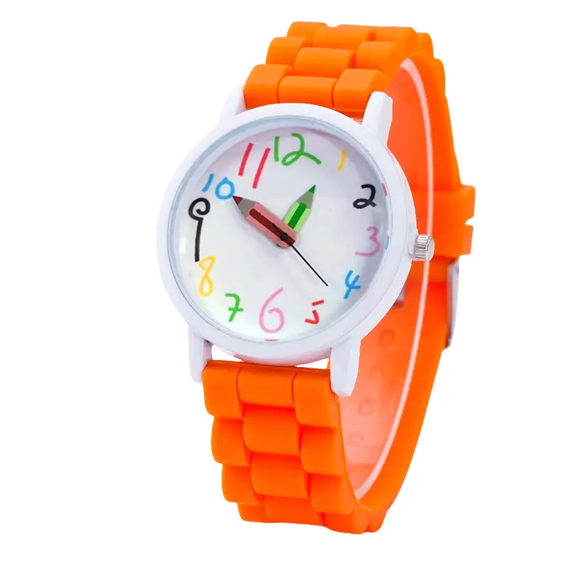 Cute Cartoon Color Digital Pencil Student Watch Women's Watch