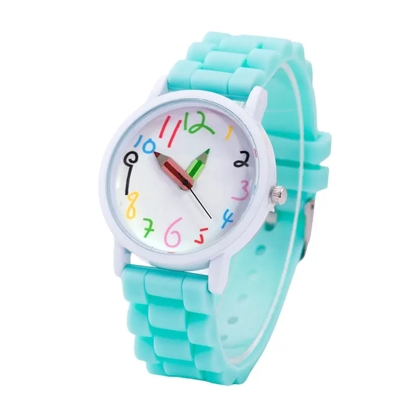 Cute Cartoon Color Digital Pencil Student Watch Women's Watch