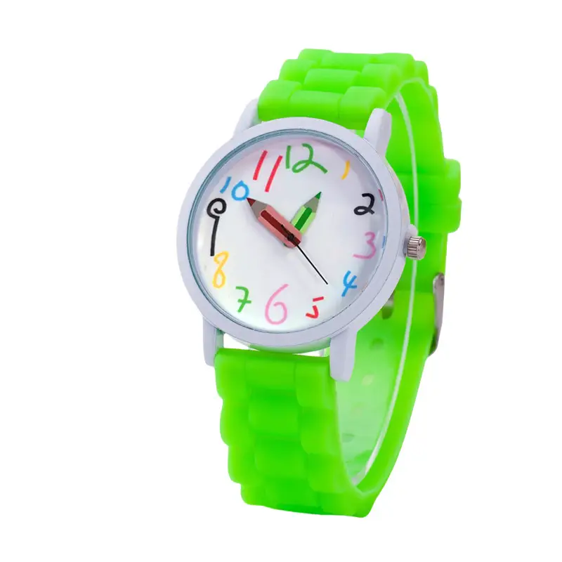 Cute Cartoon Color Digital Pencil Student Watch Women's Watch