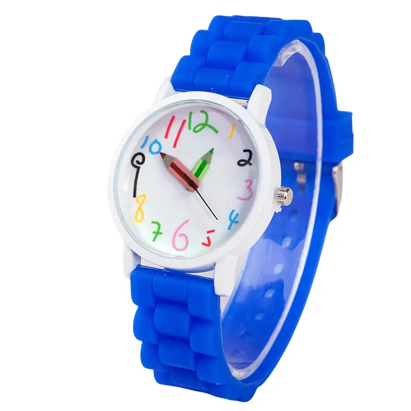 Cute Cartoon Color Digital Pencil Student Watch Women's Watch