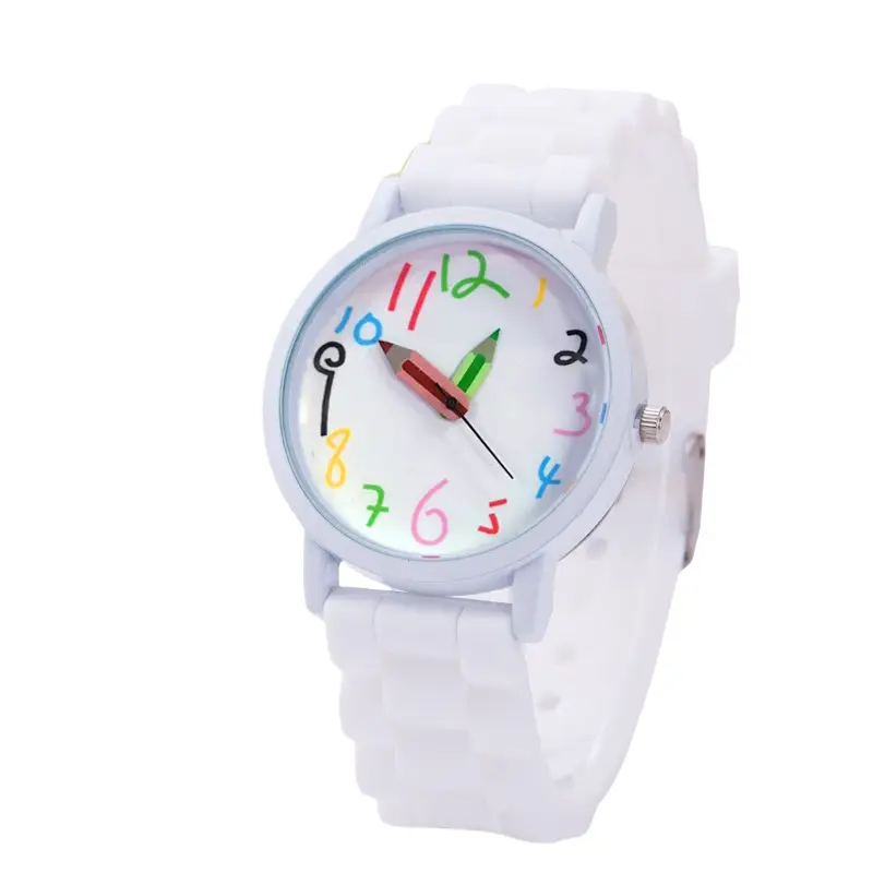 Cute Cartoon Color Digital Pencil Student Watch Women's Watch