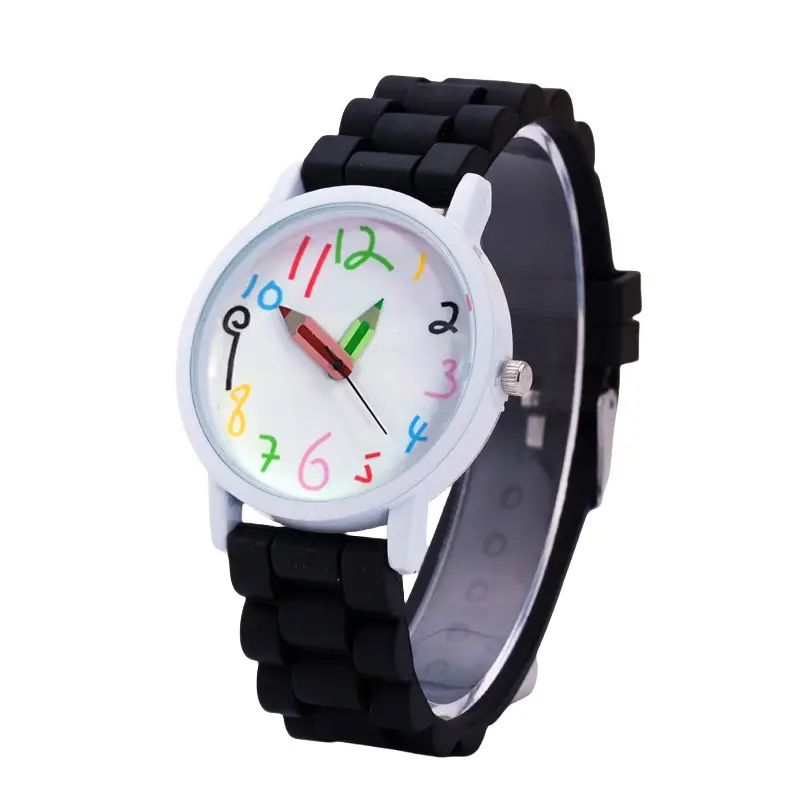 Cute Cartoon Color Digital Pencil Student Watch Women's Watch