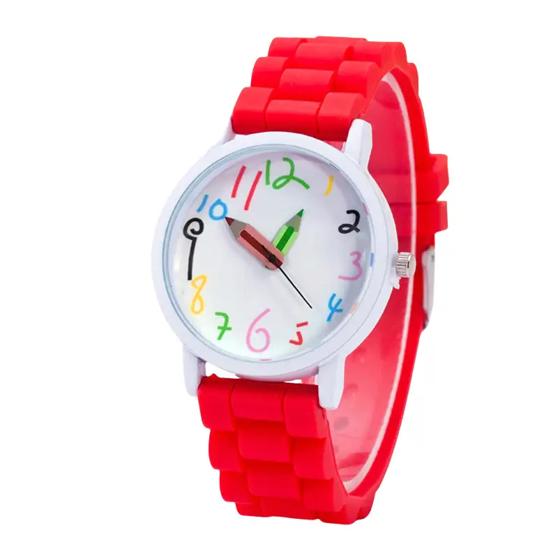 Cute Cartoon Color Digital Pencil Student Watch Women's Watch