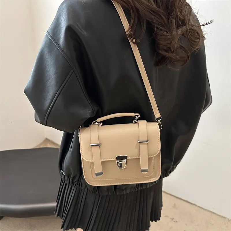 Brown Retro Square Shoulder Bag for Women