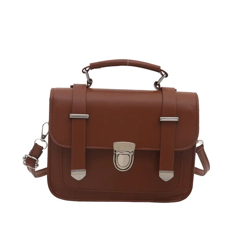 Brown Retro Square Shoulder Bag for Women
