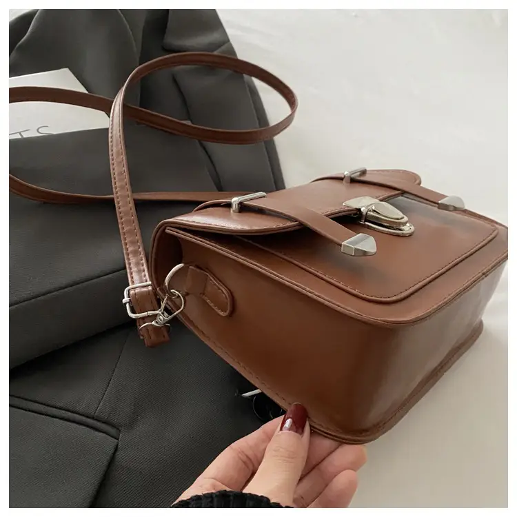 Brown Retro Square Shoulder Bag for Women — feature 20