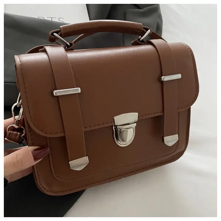 Brown Retro Square Shoulder Bag for Women — feature 22