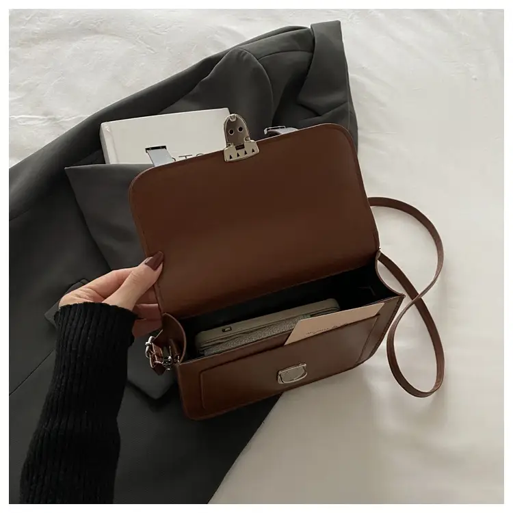 Brown Retro Square Shoulder Bag for Women — feature 25
