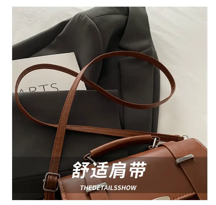 Brown Retro Square Shoulder Bag for Women — feature 5