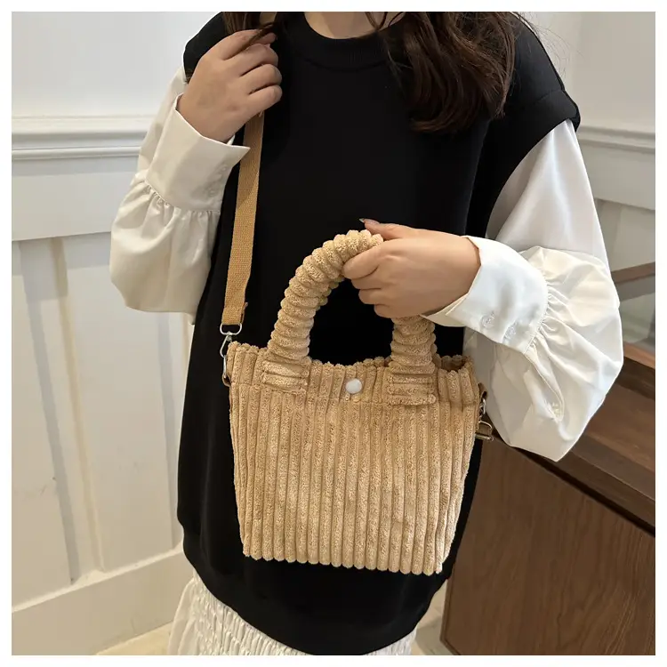 Korean Style Corduroy Plush Shoulder Bag for Women — feature 10