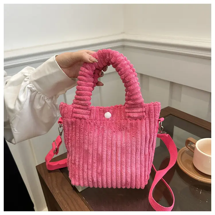 Korean Style Corduroy Plush Shoulder Bag for Women — feature 13