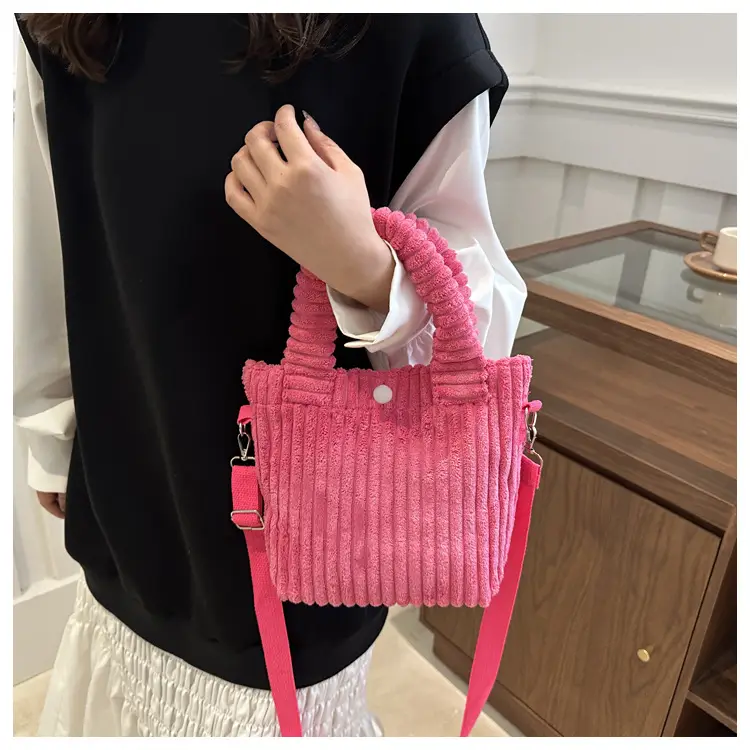 Korean Style Corduroy Plush Shoulder Bag for Women — feature 14