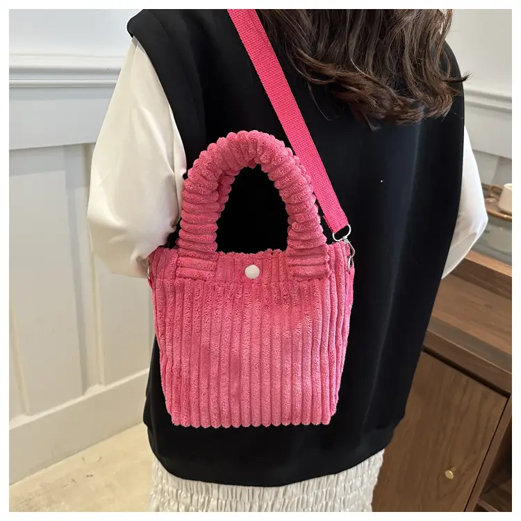 Korean Style Corduroy Plush Shoulder Bag for Women — feature 15
