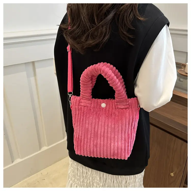 Korean Style Corduroy Plush Shoulder Bag for Women — feature 16