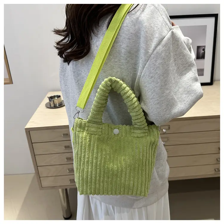 Korean Style Corduroy Plush Shoulder Bag for Women — feature 18