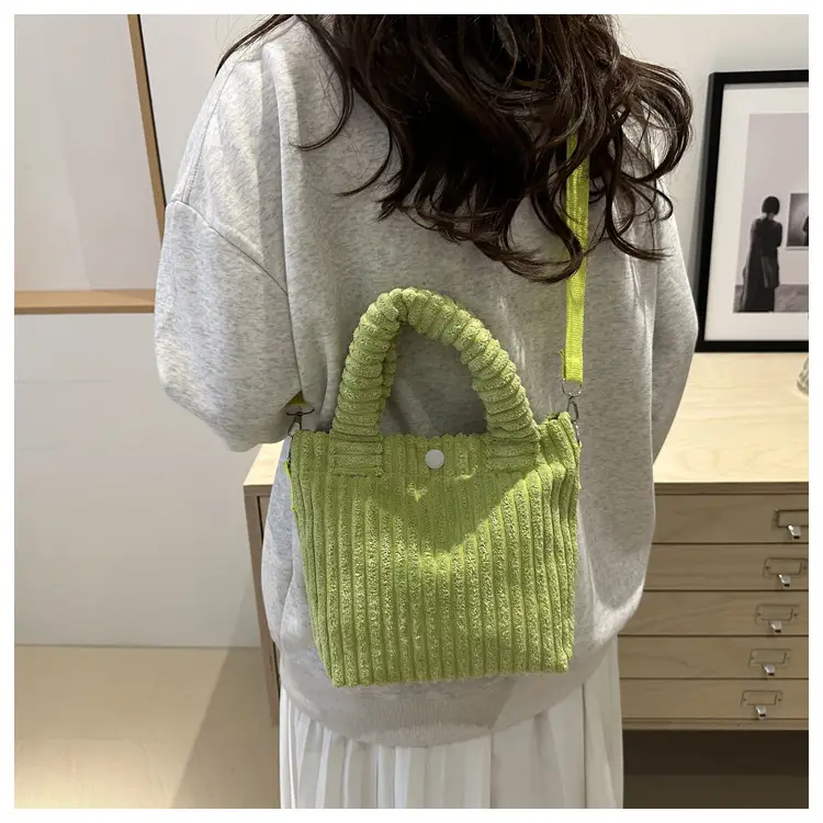 Korean Style Corduroy Plush Shoulder Bag for Women — feature 20