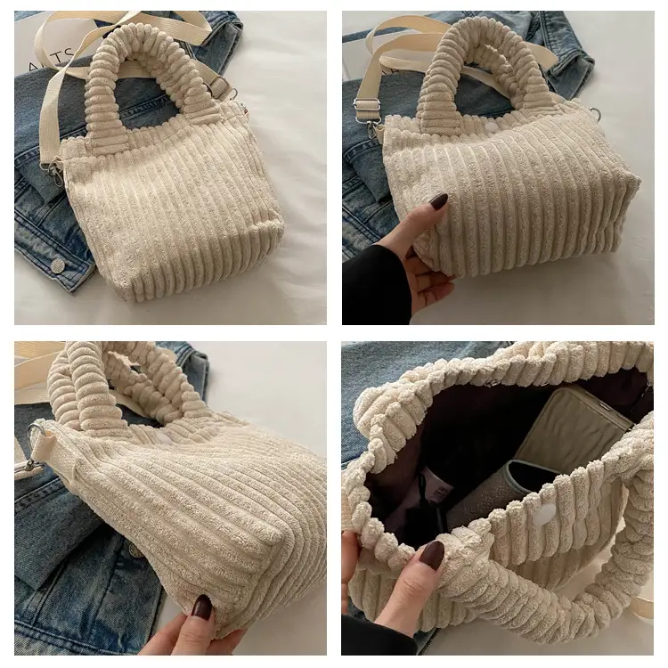 Korean Style Corduroy Plush Shoulder Bag for Women — feature 8