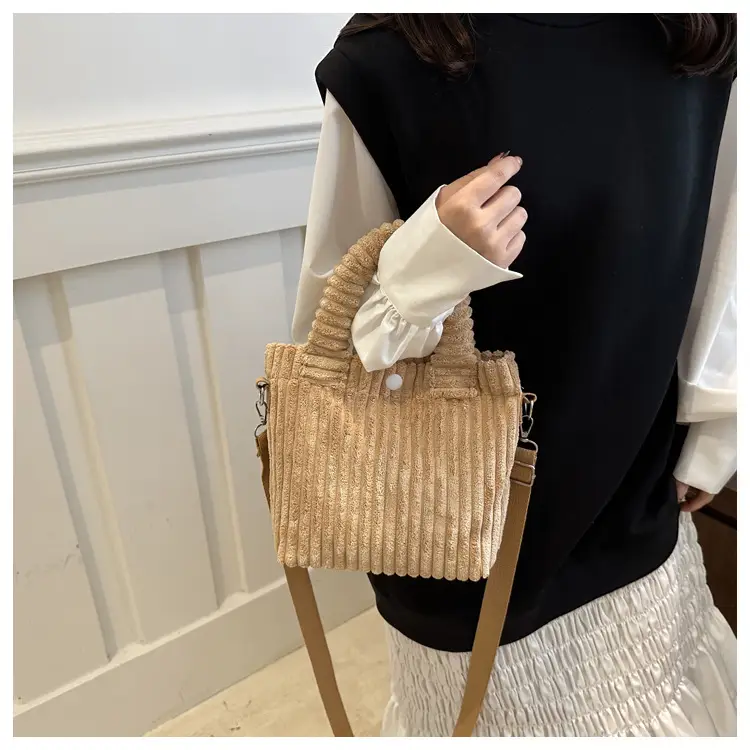 Korean Style Corduroy Plush Shoulder Bag for Women — feature 9