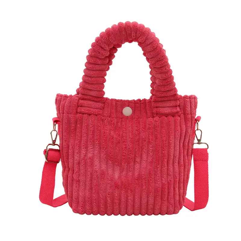 Korean Style Corduroy Plush Shoulder Bag for Women - Image 10