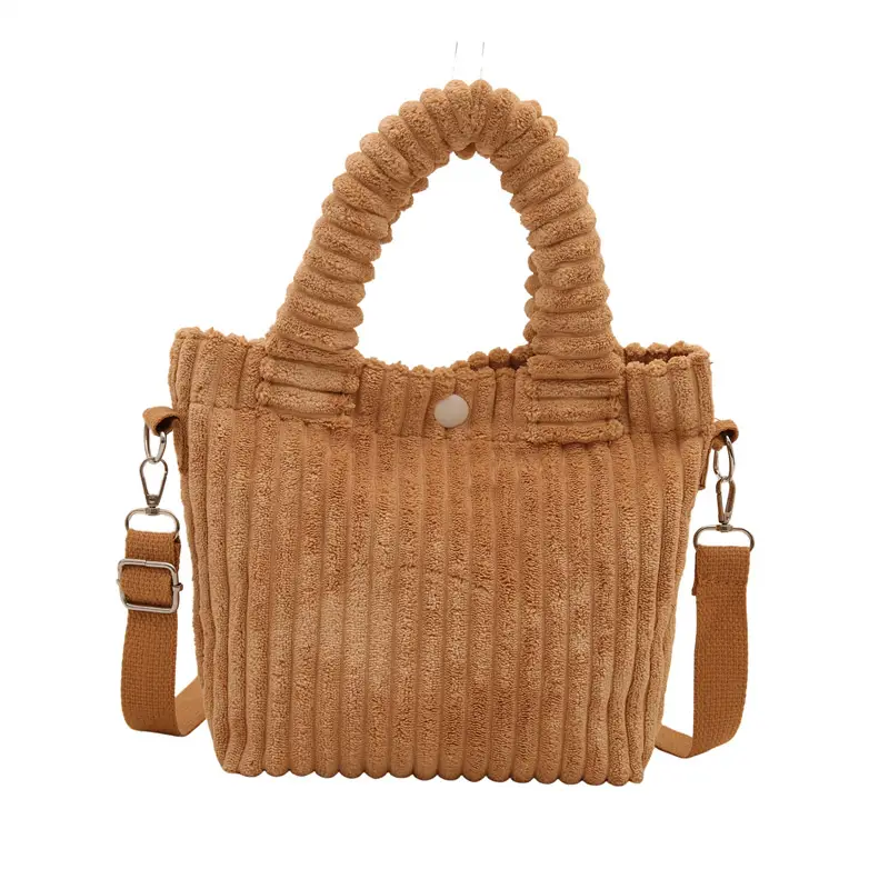 Korean Style Corduroy Plush Shoulder Bag for Women - Image 2