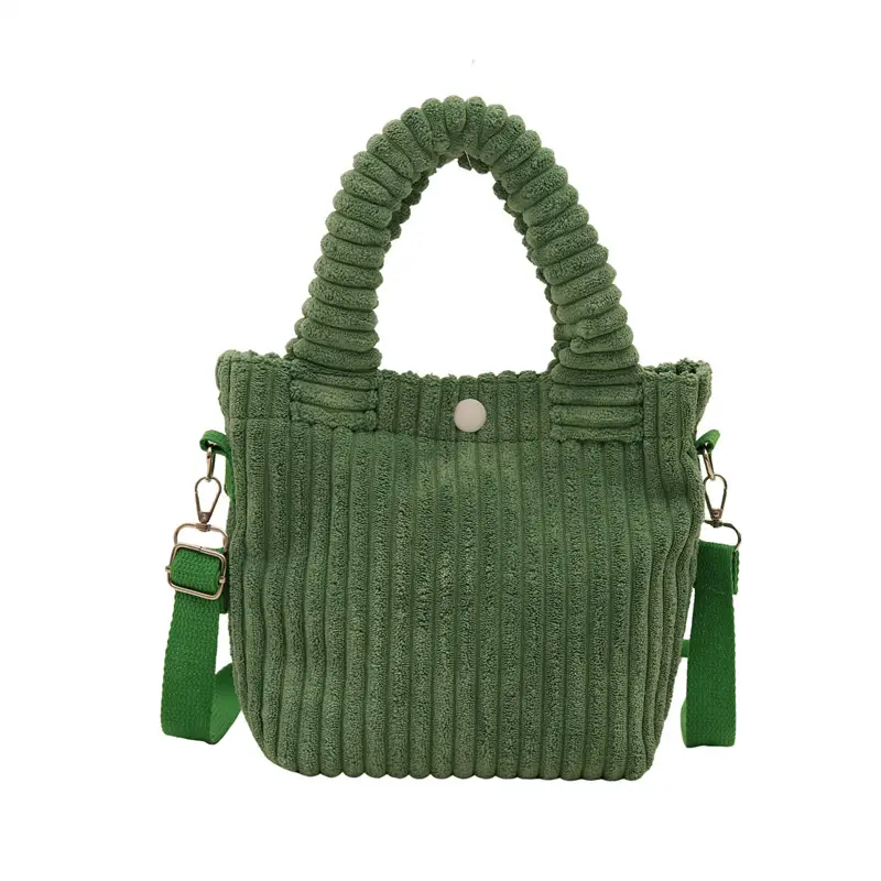 Korean Style Corduroy Plush Shoulder Bag for Women - Image 3