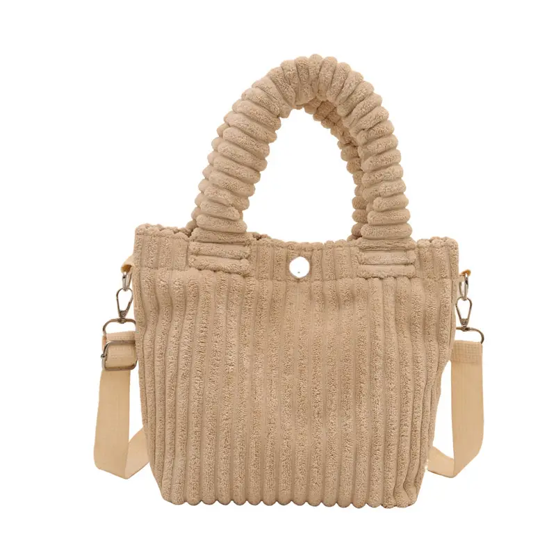 Korean Style Corduroy Plush Shoulder Bag for Women - Image 8