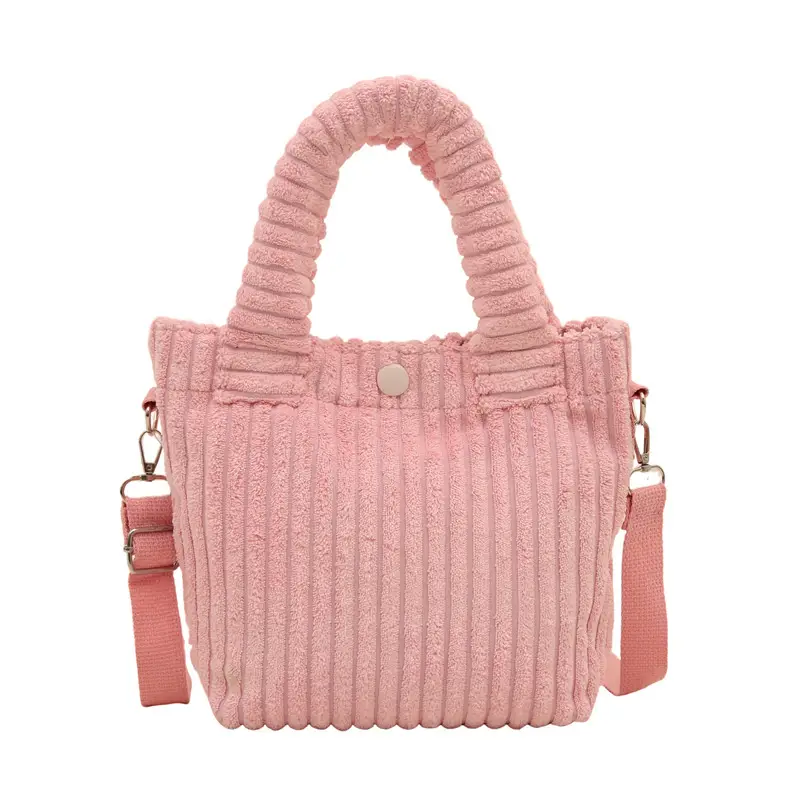 Korean Style Corduroy Plush Shoulder Bag for Women - Image 9