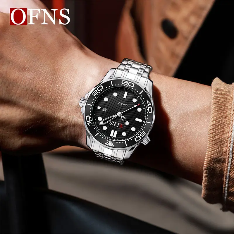 Oufanni Blue Quartz Men's Watch with Calendar
