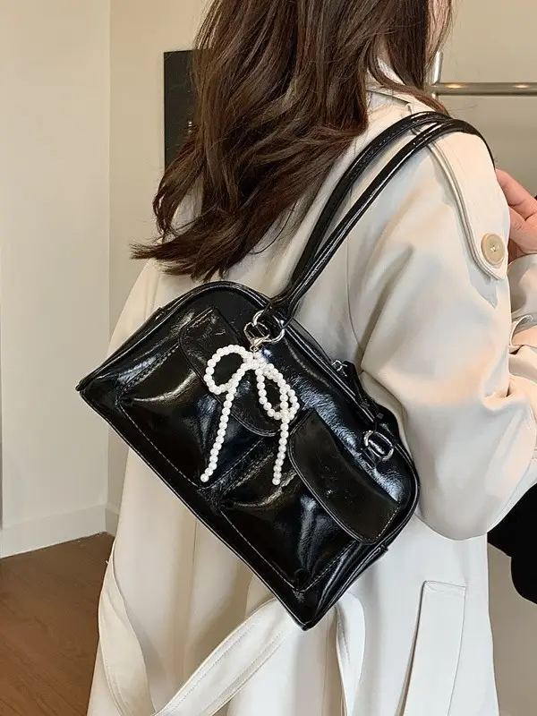 Trendy Brown Leather Shoulder Bag for Women
