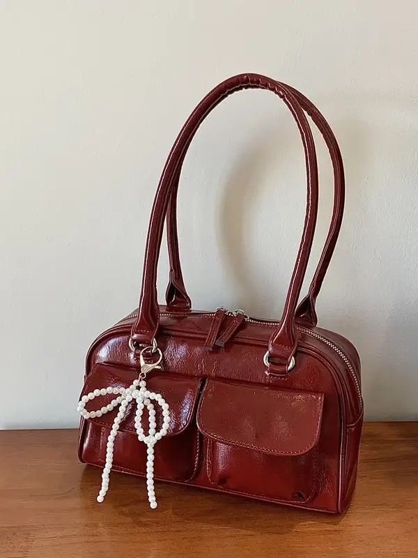 Trendy Brown Leather Shoulder Bag for Women