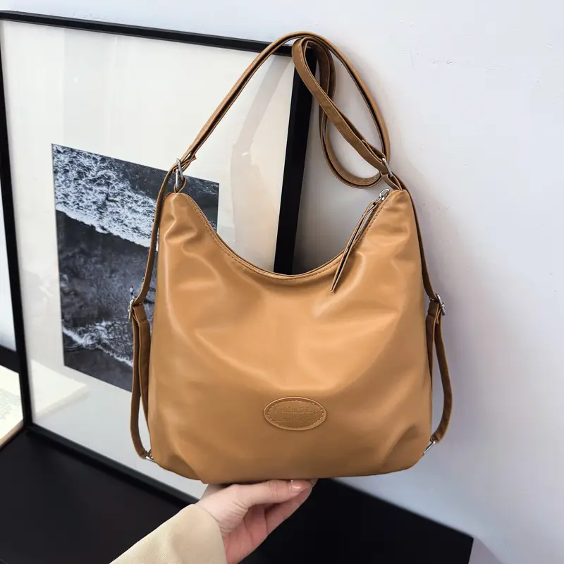 Textured Tan Shoulder Tote Bag 2024 Winter Large Capacity - Image 9