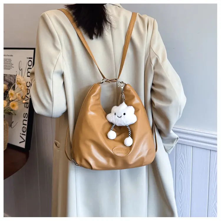 Textured Tan Shoulder Tote Bag 2024 Winter Large Capacity — feature 14
