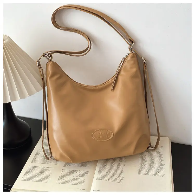 Textured Tan Shoulder Tote Bag 2024 Winter Large Capacity — feature 25