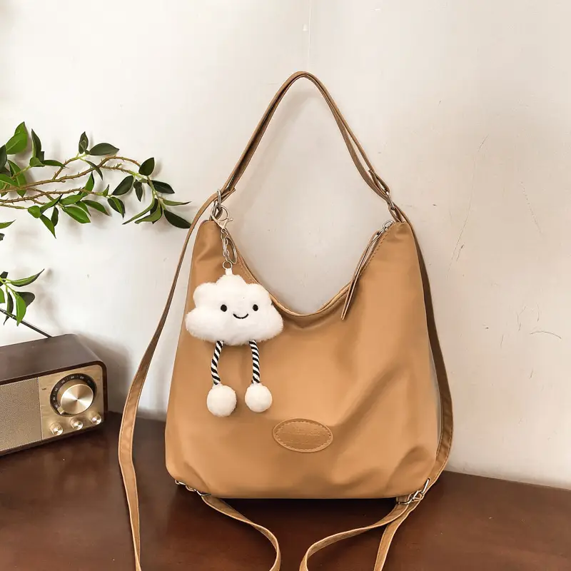 Textured Tan Shoulder Tote Bag 2024 Winter Large Capacity - Image 7