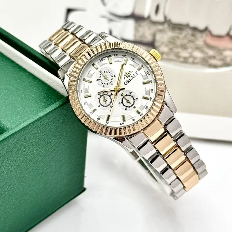 Grealy Women's Quartz Bracelet Watch Gold Silver Dual Tone - Image 6