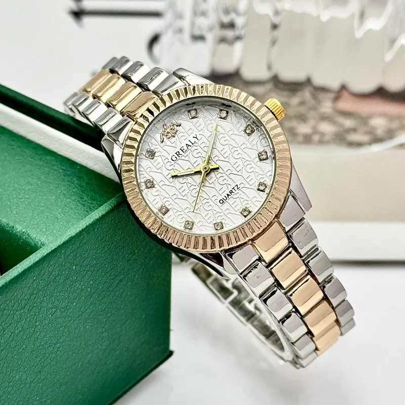 Grealy Women's Quartz Bracelet Watch Gold Silver Dual Tone - Image 7