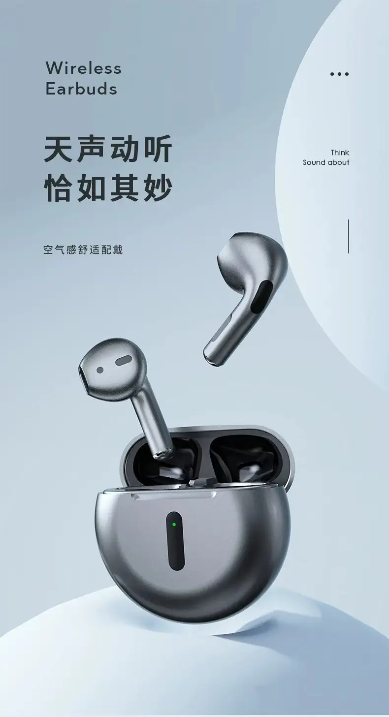 J6Pro New Wireless Tws Bluetooth Headset Classy Half-Ear Noise Reduction Headset with Super Long Battery Life for All Models — feature 1