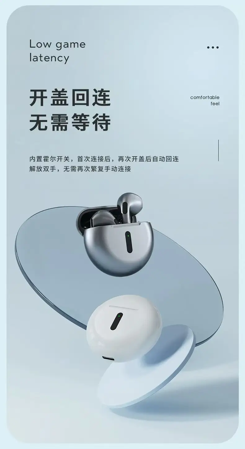 J6Pro New Wireless Tws Bluetooth Headset Classy Half-Ear Noise Reduction Headset with Super Long Battery Life for All Models — feature 10