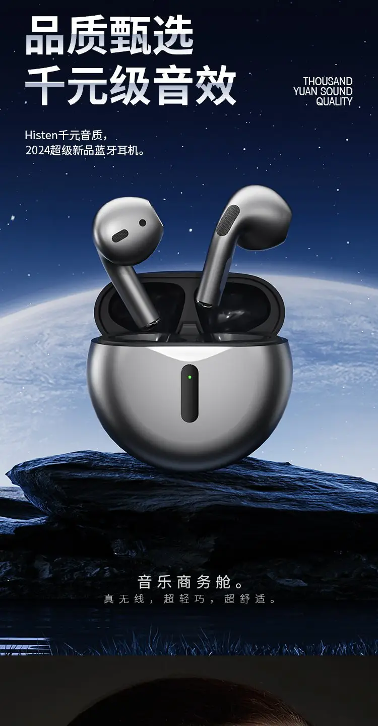 J6Pro New Wireless Tws Bluetooth Headset Classy Half-Ear Noise Reduction Headset with Super Long Battery Life for All Models — feature 12