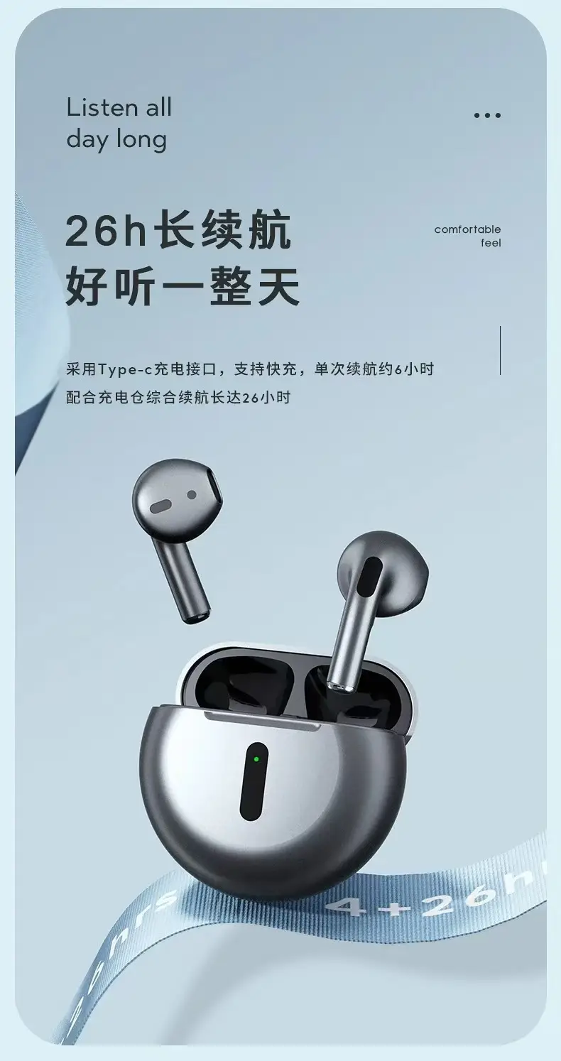 J6Pro New Wireless Tws Bluetooth Headset Classy Half-Ear Noise Reduction Headset with Super Long Battery Life for All Models — feature 4