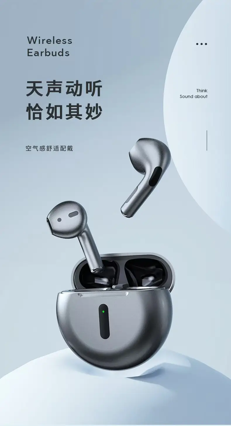 J6Pro New Wireless Tws Bluetooth Headset Classy Half-Ear Noise Reduction Headset with Super Long Battery Life for All Models — feature 7