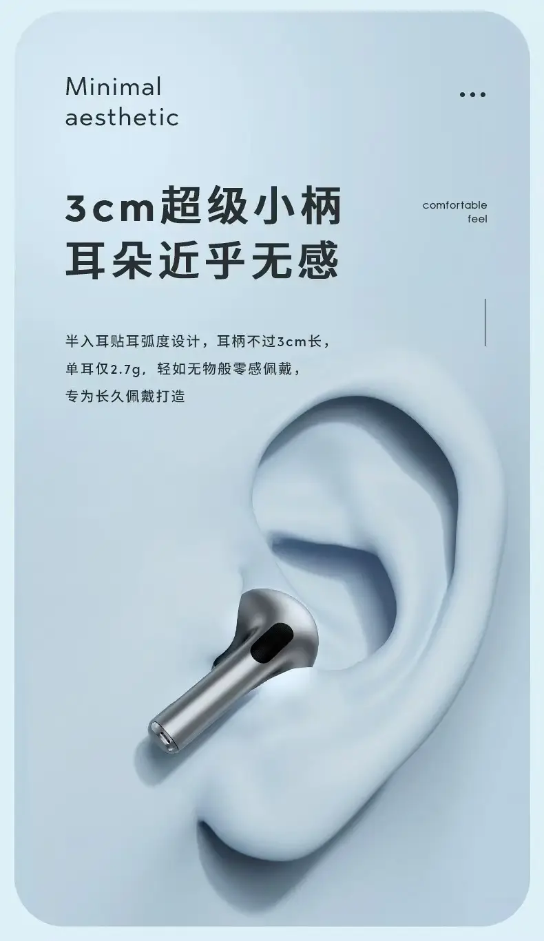 J6Pro New Wireless Tws Bluetooth Headset Classy Half-Ear Noise Reduction Headset with Super Long Battery Life for All Models — feature 8