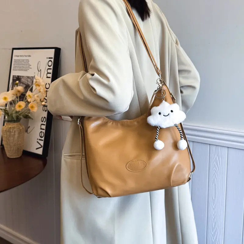 Brown Korean Style Underarm Tote Bag for Women - Image 10