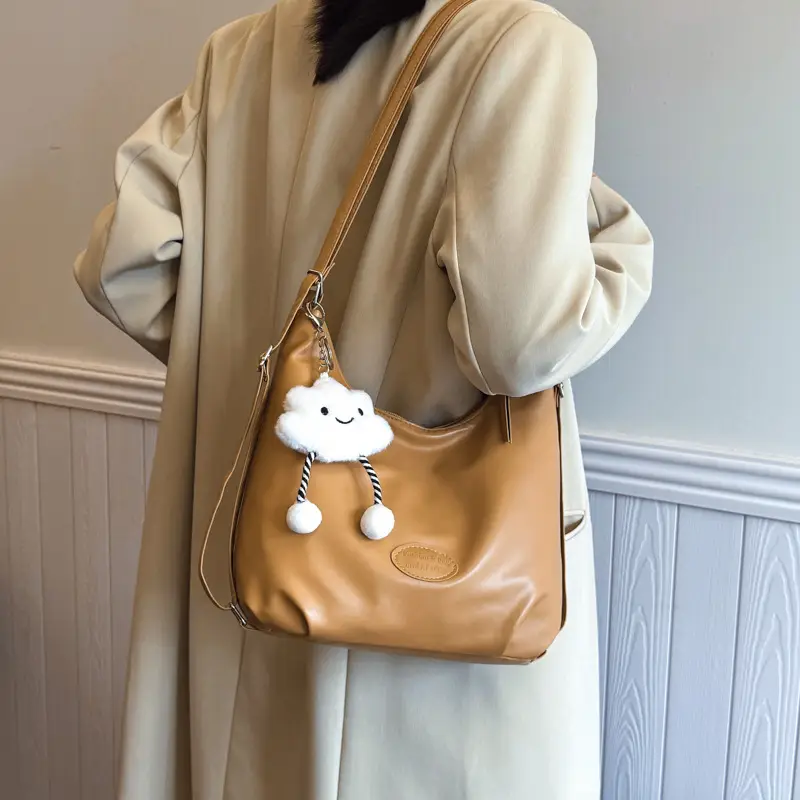 Brown Korean Style Underarm Tote Bag for Women - Image 11