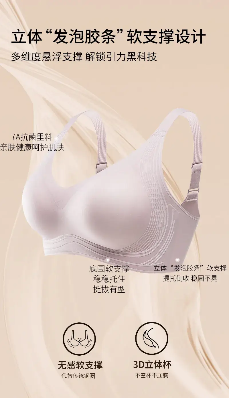 Pull-Up Bra for Women, Soft Support, Antibacterial, Seamless — feature 2