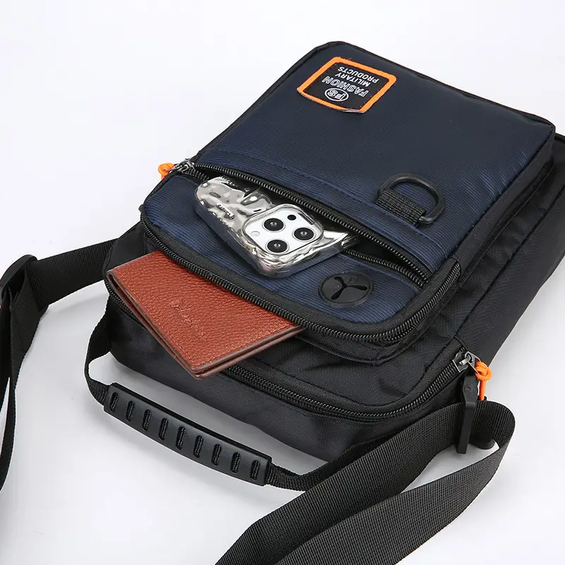 New Men's Blue Nylon Shoulder Bag with Crossbody Strap - Image 11