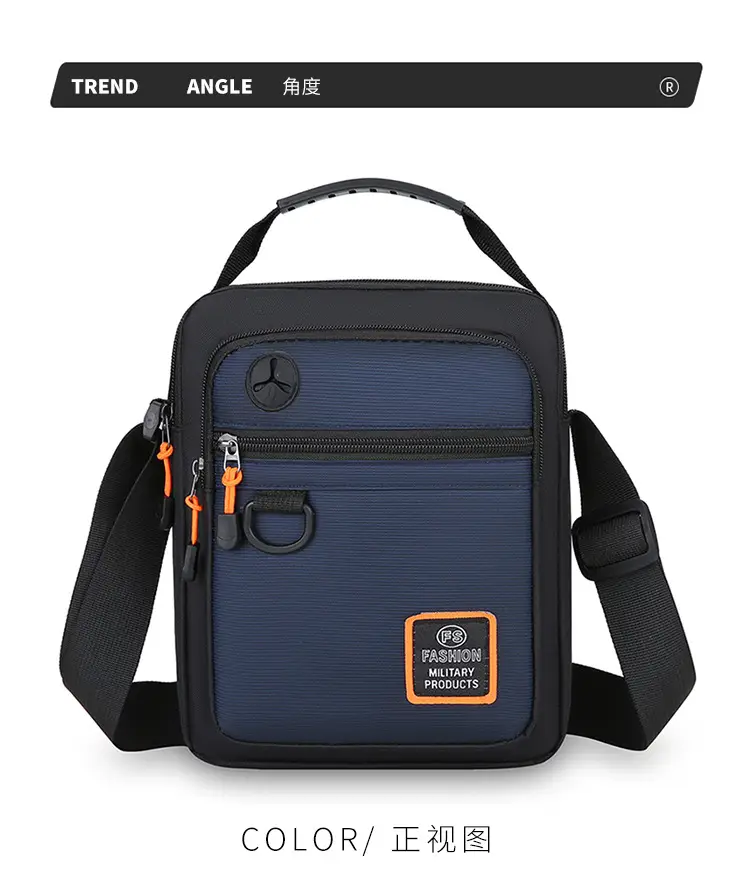 New Men's Blue Nylon Shoulder Bag with Crossbody Strap — feature 11