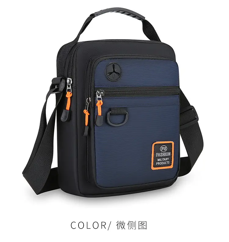 New Men's Blue Nylon Shoulder Bag with Crossbody Strap — feature 12