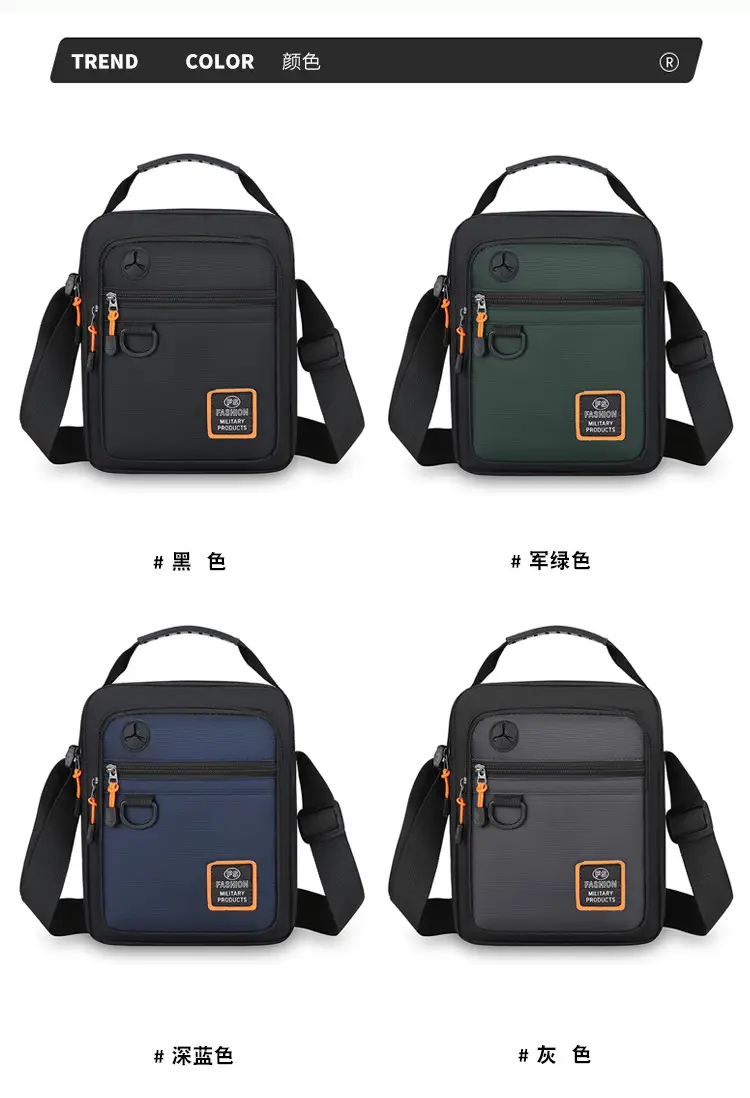 New Men's Blue Nylon Shoulder Bag with Crossbody Strap — feature 4